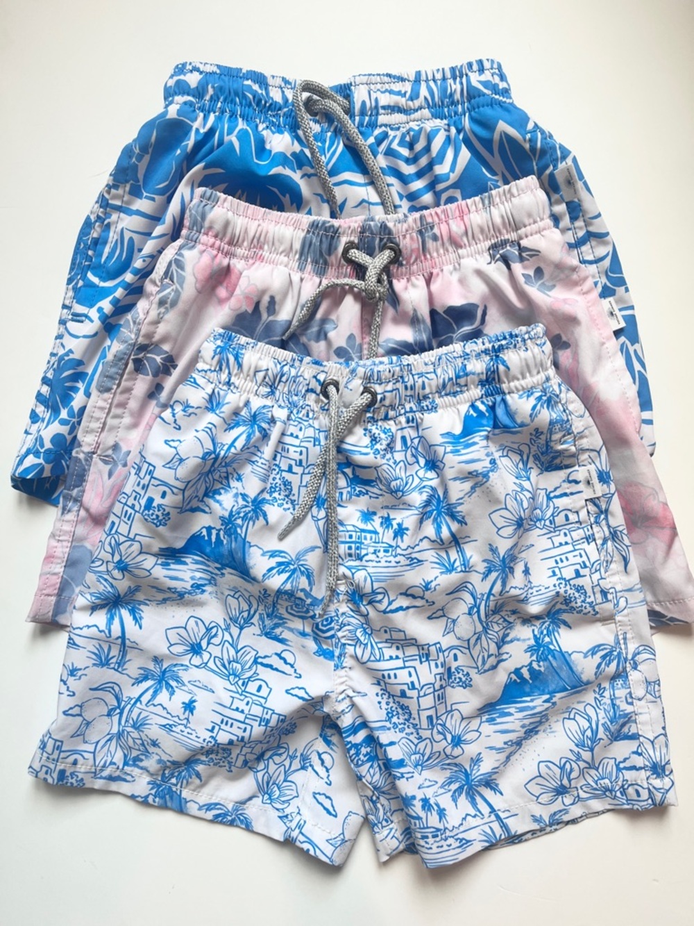 Lot Of 3 Vintage Summer Boys Size 5-6,  4 Way Stretch Swim Trunks SRP $120